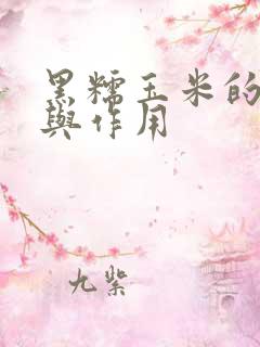 黑糯玉米的功效与作用