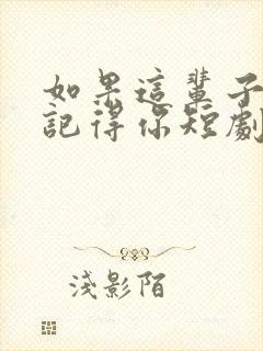 如果这辈子我还记得你短剧完整版