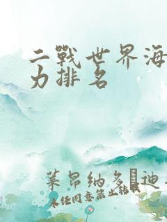 二战世界海军实力排名