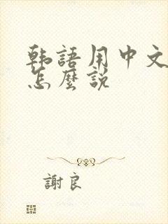 韩语用中文谐音怎么说