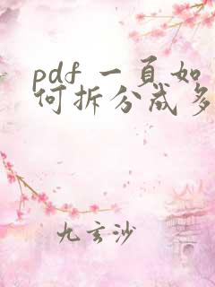 pdf 一页如何拆分成多页