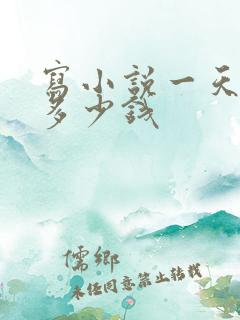 写小说一天能挣多少钱