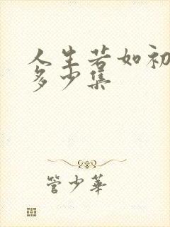 人生若如初见共多少集