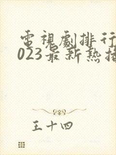 电视剧排行榜2023最新热播剧韩剧