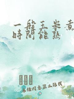 一般玉米煮多长时间能熟
