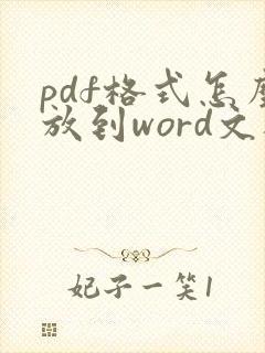 pdf格式怎么放到word文档里面