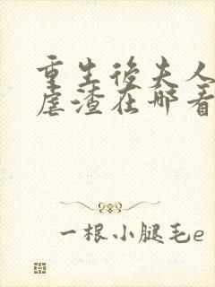 重生后夫人又在虐渣在哪看全本