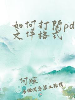 如何打开pdf文件格式