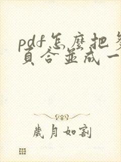 pdf怎么把多页合并成一个文件