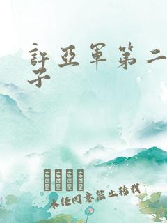 许亚军第二任妻子