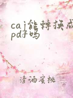 caj能转换成pdf吗