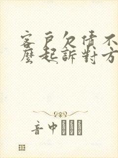 客户欠债不还怎么起诉对方