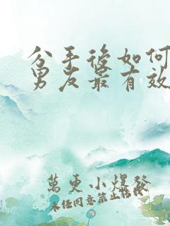 分手后如何挽回男友最有效