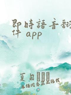 即时语音翻译软件 app