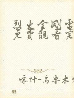 烈火金刚电视剧免费观看完整版高清