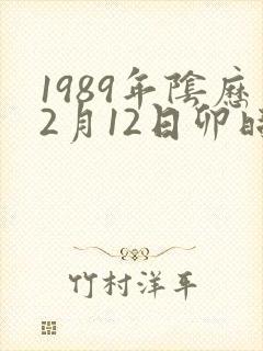 1989年阴历2月12日卯时出生的五行八字