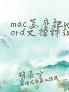 mac怎么把word文档转换成pdf