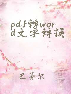 pdf转word文字转换