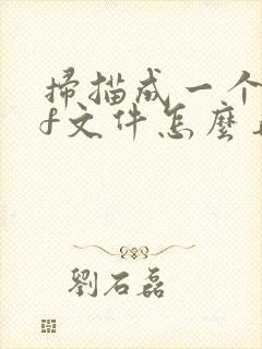 扫描成一个pdf文件怎么弄