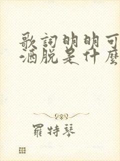 歌词明明可以很洒脱是什么歌