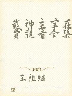 武神主宰在线免费观看全集