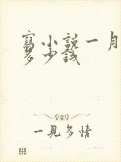 写小说一月能赚多少钱
