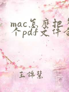 mac怎么把多个pdf文件合并成一个