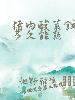 猪肉酸菜饺子蒸多久能熟