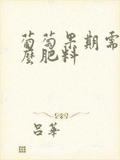 葡萄果期需要什么肥料