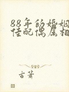 88年的婚姻最佳配偶属相