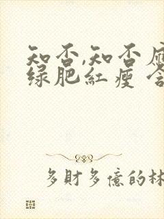 知否,知否应是绿肥红瘦 含义