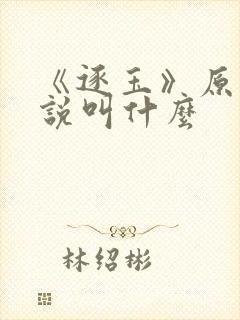 《逐玉》原著小说叫什么