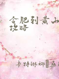 合肥到黄山游玩攻略
