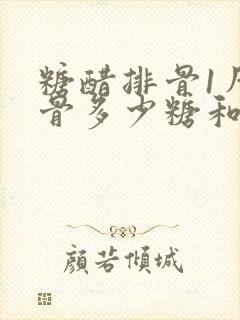 糖醋排骨1斤排骨多少糖和多少醋