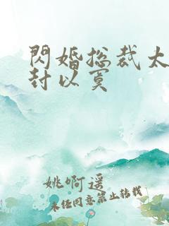 闪婚总裁太霸道封以寞