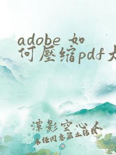 adobe 如何压缩pdf大小