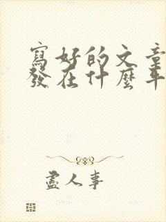 写好的文章可以发在什么平台上挣钱