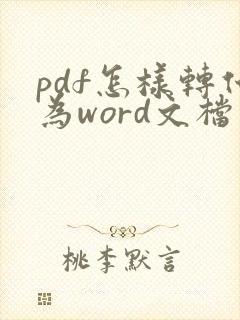 pdf怎样转化为word文档