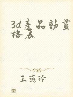 3d产品动画价格表