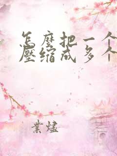怎么把一个文件压缩成多个压缩包