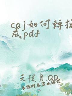 caj如何转换成pdf