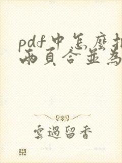 pdf中怎么把两页合并为一页