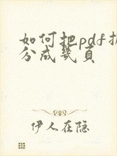 如何把pdf拆分成几页
