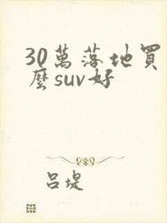 30万落地买什么suv好