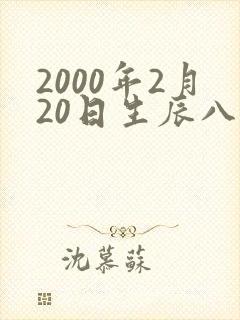 2000年2月20日生辰八字