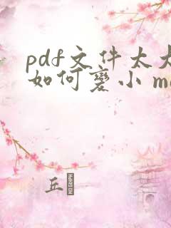 pdf文件太大如何变小 mac