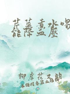 芹菜煮水喝能不能降血压