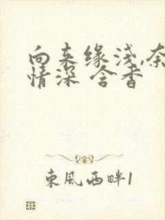 向来缘浅,奈何情深 含香