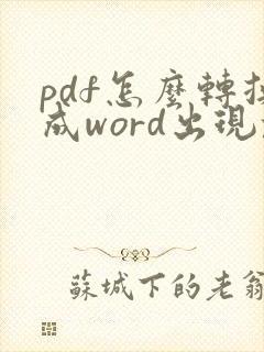 pdf怎么转换成word出现乱码