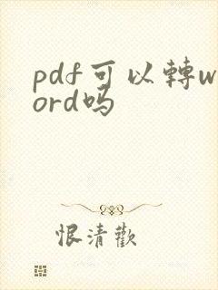 pdf可以转word吗